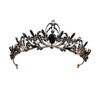 Rhinestone Korean Princess Crown - Elegant Headwear For Weddings & Street Style(Black)