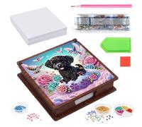 Rhinestone Painting Storage Box | Handmade Storage 3D Cat Dog Shapes Accessory,Sticky Note Holder | for Family Friends Adults Men Women Home Office Study Memo
