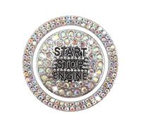 Rhinestone Start Stop Button Cover - Car Interior Accessory | 28mm Adhesive Ring With Decorative Function, 9g Button And 7g Outer Ring Lightweight Design, Vehicle SUV Car Truck Driving Use