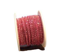 Rhinestones Chain Roll Tassel 3/10Yard Crystal Ribbon Strass Banding Sew On Gold Rhinestone Trim Strip Cup Chains For Needlework(Rose,3YARD IN BAG_SS16)
