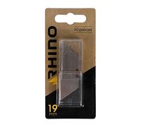 RHINO 060552 - Set di 10 lame da 18 mm, per coltello da moquette, set di 10 lame per coltello da linoleo, larghezza lama 19 mm, compatibile con coltello da moquette