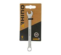 RHINO 2012 - Set di serraggio, anello e chiave a forcella combinati, diametro 9 mm, alta qualità, realizzato in acciaio (cromo vanadio di colore vanadio