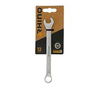 RHINO 2042 - Set di serraggio, anello e chiave a forcella combinati, diametro 12 mm, alta qualità, realizzato in acciaio (cromo vanadio di cromo), diverse misure disponibili, NC