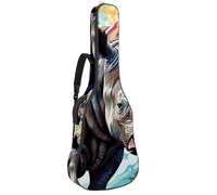 Rhino - Custodia per chitarra acustica con due tasche, colori ad olio 77, resistente all'acqua, doppia tracolla regolabile, Vernice ad olio Rhino Colors, 42.9x16.9x4.7 in, Design elegante