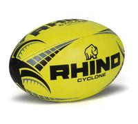 Rhino Cyclone - Pallone da rugby, giallo fluo, misura 4