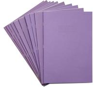 Rhino F8M - Quaderno per esercizi, formato A4, 80 pagine, confezione da 10, colore: viola