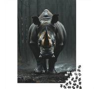 Rhino Jigsaw Puzzle Impossible 1000 Pezzi Misty Forest Decorazione Per La Casa. Rilassamento E Intelligence Per Adulti E Bambini Da 12 Anni 1000pcs (75x50cm)