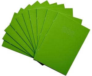 Rhino - Libro per esercizi con pagine bianche e a righe, da 15 mm, formato A4, confezione da 10, colore: Verde chiaro