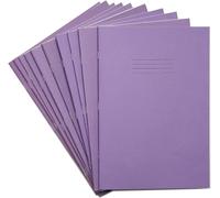 RHINO-Quaderno formato A4, 10 mm, 80 pagine, a quadretti, colore: viola (Confezione da 10)