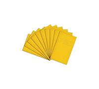Rhino Quaderno formato A6+, 48 pagine/7 mm a righe con margine centrale, confezione da 10, libro per scrittura, forniture di cancelleria per ufficio e scuola, giallo