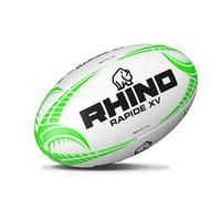 Rhino Rapide XV RRBRW4 - Pallone da rugby, misura 4, colore: Bianco/Verde