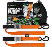 Rhino USA Cinghie a Cricchetto per Moto 1000 kg - Cinghie di Fissaggio a Cricchetto - 2 Pz - Cinghie con Ganci a S con Sicura - Cinghia a Cricchetto - per Viaggio Trasporto Trasloco - Orange