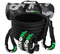 Rhino USA Corda Traino Auto di Recupero - Fune Corda Rimorchio Auto Cinetica - 13,000kg (2.2cm x 9m) - Corda Resistente con 2 Grilli Morbidi - per UTV ATV LKW Fuoristrada Trattore - Nero
