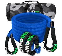 Rhino USA Corda Traino Auto di Recupero - Fune Corda Rimorchio Auto Cinetica - 13,000kg (2.2cm x 9m) - Corda Resistente con 2 Grilli Morbidi - per UTV ATV LKW Fuoristrada Trattore - Blu
