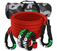 Rhino USA Corda Traino Auto di Recupero - Fune Corda Rimorchio Auto Cinetica - 2,2 cm x 9 m - Corda Resistente con 2 Grilli Morbidi - per UTV ATV LKW Fuoristrada Trattore - Rosso