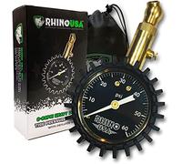 Rhino USA Manometro Pressione Gomme Super Resistente (0-60 PSI) - Accuratezza Certificata ANSI B40.1, con Quadrante da 5 cm Facile da Leggere - Auto, Camion, Moto