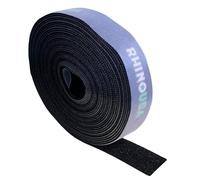 Rhino USA Rotolo di Nastro Adesivo e Gancio - Fissaggio a Incastro Riutilizzabile e Non Adesivo Per Cinghie, Corde e Organizzazione Dell'Attrezzatura - 2,5 cm x 7,6 m - Nero