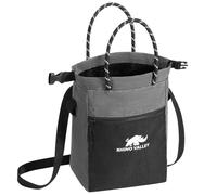 Rhino Valley Sacchetto da Gesso per Arrampicata, Borsa Portagesso Magnetica per Sport Senza Perdite con Manico, Saccheto da Gesso con Cintura Regolabile e Tasche con Cerniera per Pesi, Grigio/Nero