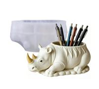 Rhinoceros Silicone Resin Mold, Non-stick Design, DIY Mould for Planter, Candle Jar, Storage Box, Concrete Plaster Epoxy Craft Home Decor