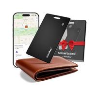 Rhinokey® Airtag Card Bag Tracker, sottile, ricaricabile, 1,8 mm, impermeabile IP68, per Apple Find My, con foro portachiavi (1 confezione - iOS)