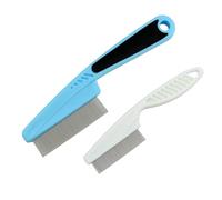 RHINORO Confezione da 2 pettini per rimuovere peli di pulci, pidocchi, pidocchi, lendini, aggs nitty in plastica fine con manico in metallo