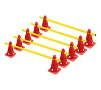 Rhinos sports, set di ostacoli a incastro per cani, composto da 10 coni multifunzione (22,5 cm) con 5 aste di allenamento (1 m)