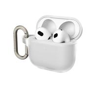 RHINOSHIELD AirPods Case with Carabiner Compatible with Apple [AirPods 4] | Military Grade Drop Protection, Scratch Resistant, Wireless Charging - Transparent, Standard Set