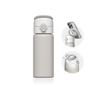 RhinoShield AquaStand Magnetic Bottle 480ml Stainless Steel Insulated Water Bottle without straw, Sport Bottle with MagSafe Compatible Handle, Tripod with Adjustable Angles, Leak Proof - Shell Beige
