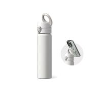 RHINOSHIELD AquaStand - Borraccia magnetica da 652 ml, borraccia termica in acciaio inox, con manico compatibile con MagSafe, treppiede con angoli regolabili, a prova di perdite, colore bianco