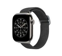 RhinoShield Braided Band for Apple Watch Series 11/10 (42mm) + Series 9/8 / 7 (41mm) + Series 6/5 / 4 / SE 3 / SE 2 / SE (40mm) + Series 3/2 / 1 (38mm) | Soft and Stretchy Strap - Black