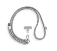 RhinoShield Braided Crossbody Phone Lanyard | Easy to Adjust, Additional loop to hang Airpods, Keys, Durable Strap, Multiple Colors, Made of Recycled Materials(Landyard Card Included) - Silver Gray