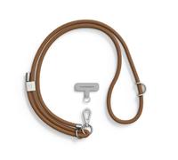 RhinoShield Braided Crossbody Phone Lanyard | Easy to Adjust, Additional loop to hang Airpods, Keys, Durable Strap, Multiple Colors, Made of Recycled Materials(Landyard Card Included) - Golden Brown
