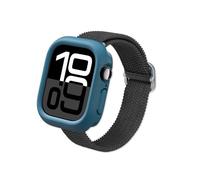 RhinoShield Bumper Case Compatible with Apple Watch Series 11/10 [46mm] | Slim Protective Cover - Lightweight, Shock Absorbent, Non-Slip - Ocean Blue