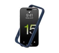 RhinoShield Bumper Case Compatible with [iPhone 15 Plus] | CrashGuard - Shock Absorbent Slim Design Protective Cover 3.5M / 11ft Drop Protection - Navy Blue