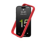 RhinoShield Bumper Case Compatible with [iPhone 15 Pro] | CrashGuard - Shock Absorbent Slim Design Protective Cover 3.5M / 11ft Drop Protection - Red