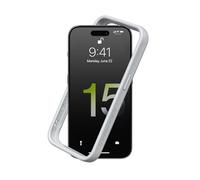 RhinoShield Bumper Case Compatible with [iPhone 15 Pro] | CrashGuard - Shock Absorbent Slim Design Protective Cover 3.5M / 11ft Drop Protection - Platinum Gray