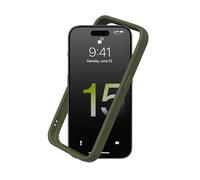 RhinoShield Bumper Case Compatible with [iPhone 15 Pro] | CrashGuard - Shock Absorbent Slim Design Protective Cover 3.5M / 11ft Drop Protection - Camo Green