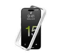 RhinoShield Bumper Case Compatible with [iPhone 15 Pro] | CrashGuard - Shock Absorbent Slim Design Protective Cover 3.5M / 11ft Drop Protection - White