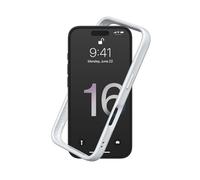 RhinoShield Bumper Case Compatible with [iPhone 16 Plus] | CrashGuard - Shock Absorbent Slim Design Protective Cover 3.5M / 11ft Drop Protection - Platinum Gray