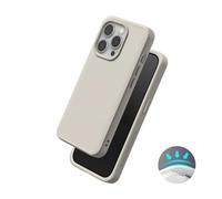 RhinoShield Case Compatible with [iPhone 15 Pro] | SolidX - Reinforced Shock-Absorbing Slim Design Protective Cover with 3.5M / 11ft Drop Protection - Shell Beige
