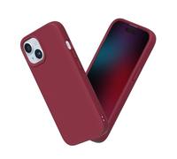 RhinoShield Case Compatible with [iPhone 15] | SolidSuit - Shock Absorbent Slim Design Protective Cover with Premium Matte Finish 3.5M / 11ft Drop Protection - Bordeaux Red