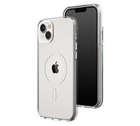 RhinoShield Clear Case Compatible with Magsafe for [iPhone 14 Plus] | Superior magnetic, Advanced Yellowing Resistance, Crystal Clear, Protective and Customizable Clear Phone Case- White Camera Ring