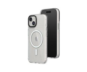 RHINOSHIELD Clear Case Compatible with Magsafe for [iPhone 15] | Superior magnetic, Advanced Yellowing Resistance, Crystal Clear, Protective and Customizable Clear Phone Case - Black Camera Ring