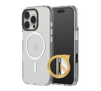 RhinoShield Clear Case with Camera Control Capture Button Compatible with Magsafe for [iPhone 16 Pro Max] | Superior magnetic, Advanced Yellowing Resistance, Protective Phone Case - Black Camera Ring