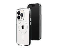 RhinoShield Clear Case Compatible with Magsafe for [iPhone 14 Pro] | Superior magnetic, Advanced Yellowing Resistance, Crystal Clear, Protective and Customizable Clear Phone Case- White Camera Ring