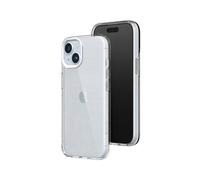 RhinoShield Crystal Clear Case Compatible with [iPhone 15] | Advanced Yellowing Resistance, High Transparency, Protective and Customizable Clear Phone Case - White Camera Ring