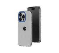 RhinoShield Crystal Clear Case Compatible with [iPhone 15 Pro] | Advanced Yellowing Resistance, High Transparency, Protective and Customizable Clear Phone Case - Cobalt Blue Camera Ring
