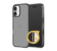 RhinoShield JellyTint Transparent Protective Case Compatible with [iPhone 16] | Exceeds Military Drop Standards, Scratch Resistant, Shockproof, Camera Control Cutout Design - Ash Black