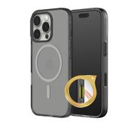 RhinoShield JellyTint Transparent Protective Case Compatible with MagSafe for [iPhone 16 Pro] | Superior Magnetic Force, Scratch Resistant, Shockproof, Camera Control Cutout Design - Ash Black
