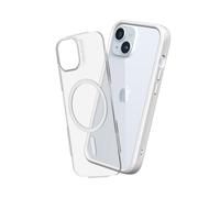 RhinoShield Modular Case Compatible with MagSafe for [iPhone 15] | Mod NX - Superior Magnetic Pull Force, Customizable Heavy Duty Protective Cover 3.5M / 11ft Drop Protection - White